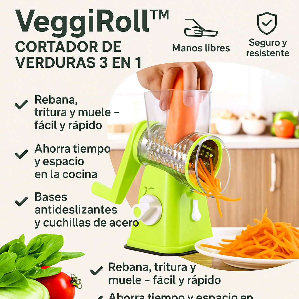 Rayador De Verdura 3 En 1 - VeggiRoll™